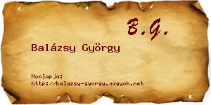 Balázsy György névjegykártya