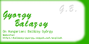 gyorgy balazsy business card