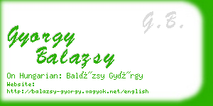 gyorgy balazsy business card